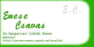 emese csavas business card