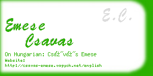 emese csavas business card